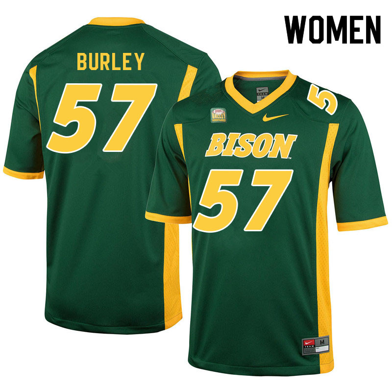 Women #57 Allante Burley North Dakota State Bison College Football Jerseys Sale-Green